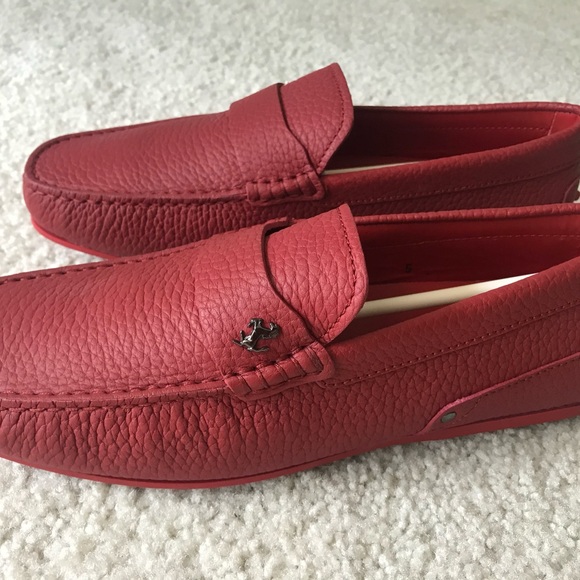 Tod\'s Men\'s Red Leather Slip-On Loafers main image 9